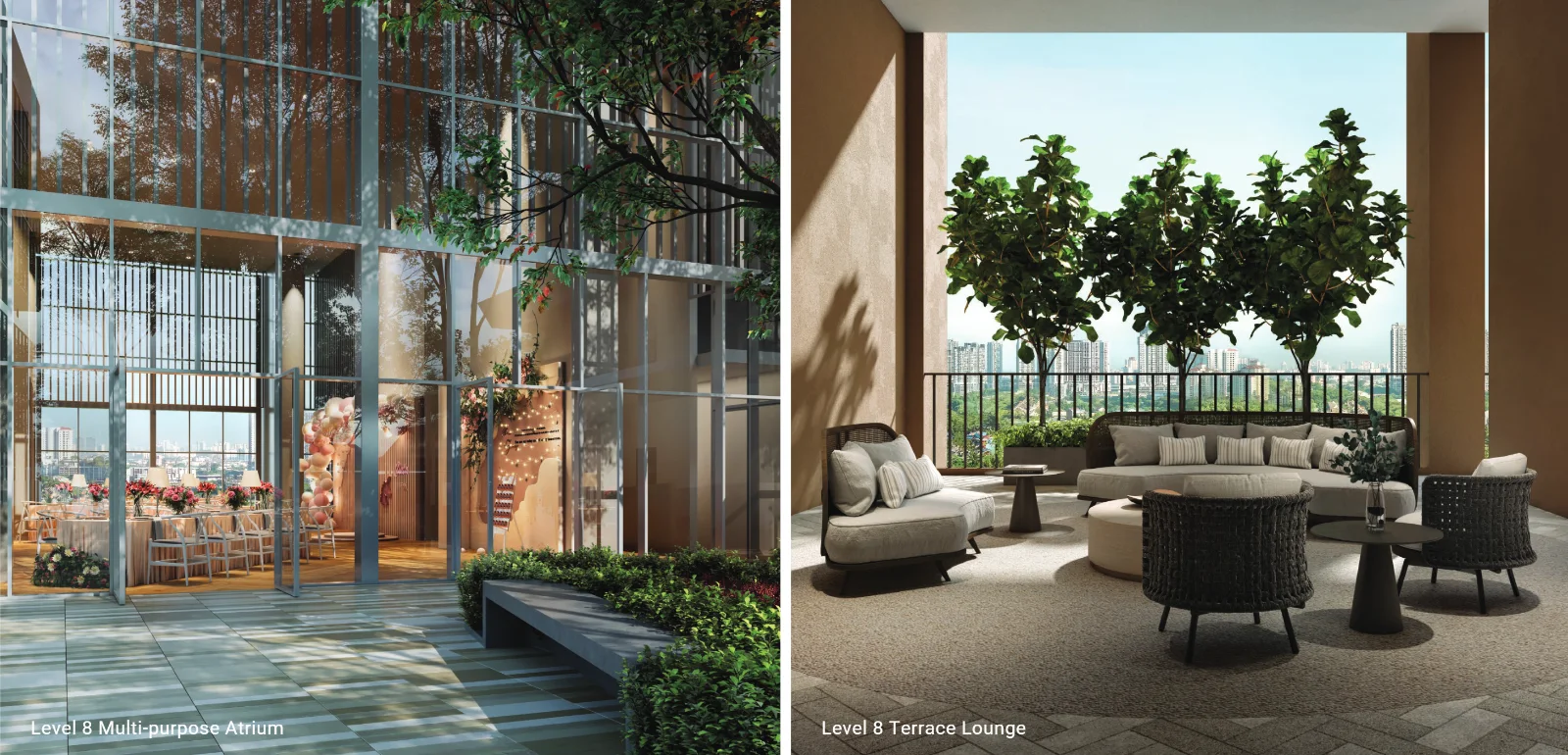 Enlace Suites II multi-purpose atrium and terrace lounge on Level 8, artist's impression