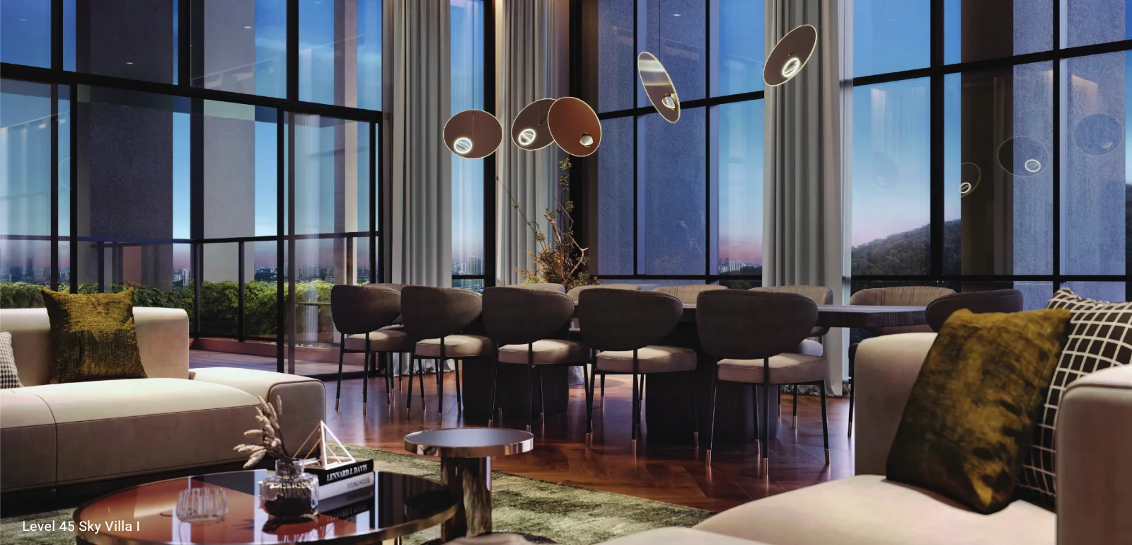 Enlace Suites II sky Villa lounge on Level 45, artist's impression