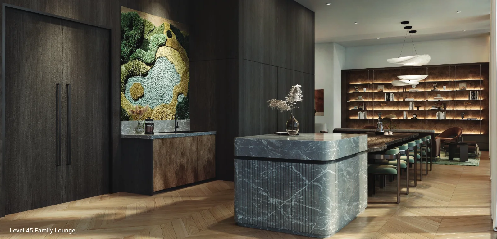 Enlace Suites II family lounge on Level 45, artist's impression
